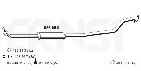 ERNST 056090 Средний глушитель выхлопных газов для SUZUKI SPLASH (Сузуки Сплаш) ERNST 056090 Средний глушитель выхлопных газов для SUZUKI SPLASH (Сузуки Сплаш)