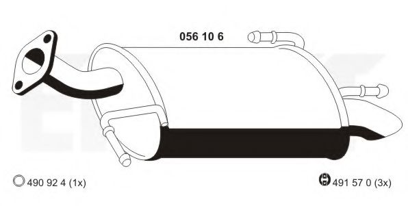 ERNST 056106 Глушитель выхлопных газов конечный для SUZUKI SPLASH (Сузуки Сплаш) ERNST 056106 Глушитель выхлопных газов конечный для SUZUKI SPLASH (Сузуки Сплаш)