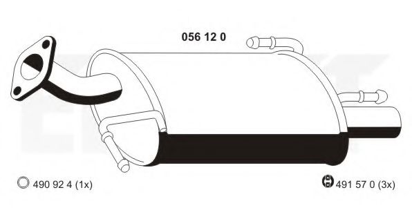 ERNST 056120 Глушитель выхлопных газов конечный для SUZUKI SPLASH (Сузуки Сплаш) ERNST 056120 Глушитель выхлопных газов конечный для SUZUKI SPLASH (Сузуки Сплаш)