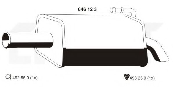 ERNST 646123 Глушитель выхлопных газов конечный для HYUNDAI I10 (Хендай И10) ERNST 646123 Глушитель выхлопных газов конечный для HYUNDAI I10 (Хендай И10)