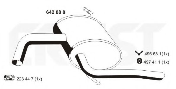 ERNST 642088 Глушитель выхлопных газов конечный для SEAT ALTEA (Сеат Алтэа) ERNST 642088 Глушитель выхлопных газов конечный для SEAT ALTEA (Сеат Алтэа)