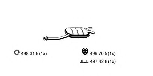 ERNST 353007 Средний глушитель выхлопных газов для MERCEDESBENZ (Мерседес бенц) ERNST 353007 Средний глушитель выхлопных газов для MERCEDESBENZ (Мерседес бенц)