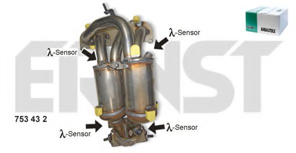 ERNST 753432 Катализатор; Катализатор коллектора для TOYOTA RAV 4 II (Тойота/тоета Рав 4 2) ERNST 753432 Катализатор; Катализатор коллектора для TOYOTA RAV 4 II (Тойота/тоета Рав 4 2)