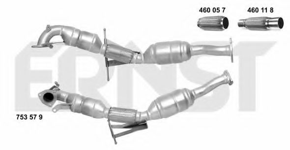 ERNST 753579 Катализатор для VOLVO S60 I (Вольво S60 1)