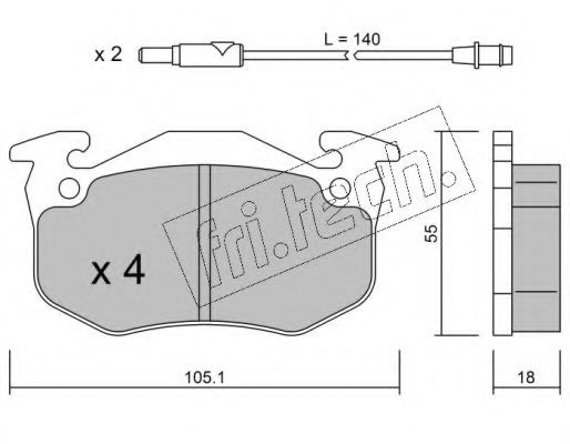 fri.tech. 038.1 Тормозные колодки для PEUGEOT 205 I (Пежо 205 и) fri.tech. 038.1 Тормозные колодки для PEUGEOT 205 I (Пежо 205 и)