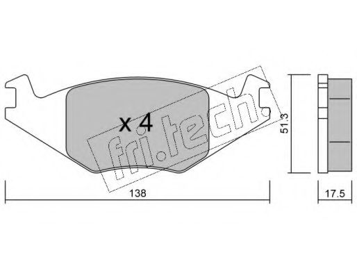 fri.tech. 049.0 Тормозные колодки для VOLKSWAGEN JETTA II (Фольксваген Жэтта 2) fri.tech. 049.0 Тормозные колодки для VOLKSWAGEN JETTA II (Фольксваген Жэтта 2)