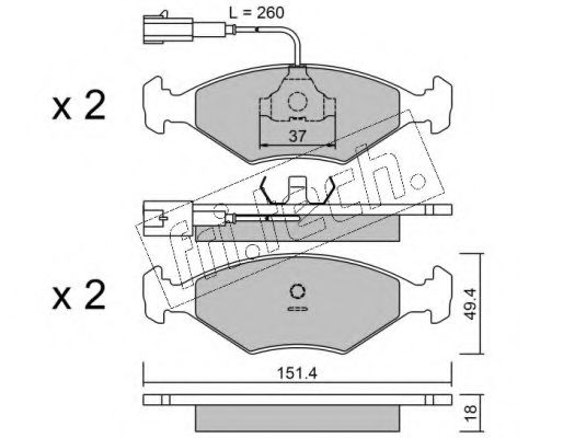 fri.tech. 059.1 Тормозные колодки для FIAT TEMPRA (Фиат Тэмпра) fri.tech. 059.1 Тормозные колодки для FIAT TEMPRA (Фиат Тэмпра)