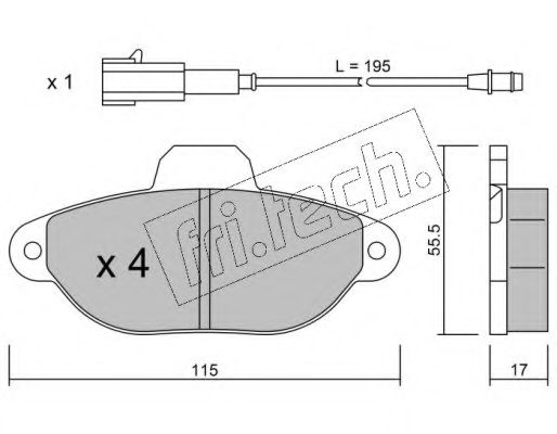 fri.tech. 162.2 Тормозные колодки для FIAT 500 (Фиат 500) fri.tech. 162.2 Тормозные колодки для FIAT 500 (Фиат 500)