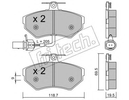 fri.tech. 224.2 Тормозные колодки для VOLKSWAGEN (Фольксваген) fri.tech. 224.2 Тормозные колодки для VOLKSWAGEN (Фольксваген)