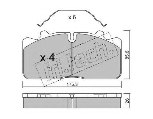 fri.tech. 598.0 Тормозные колодки для RENAULT TRUCKS MIDLUM (Рено трак Мидлум) fri.tech. 598.0 Тормозные колодки для RENAULT TRUCKS MIDLUM (Рено трак Мидлум)