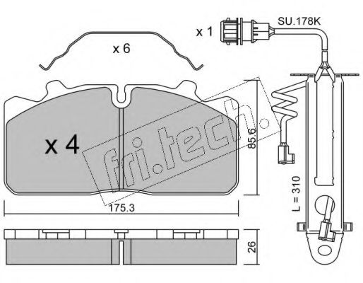 fri.tech. 598.3W Тормозные колодки для RENAULT TRUCKS MIDLUM (Рено трак Мидлум) fri.tech. 598.3W Тормозные колодки для RENAULT TRUCKS MIDLUM (Рено трак Мидлум)