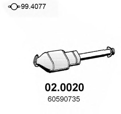 ASSO 02.0020 Катализатор для ALFA ROMEO 145 (Альфа ромео 145) ASSO 02.0020 Катализатор для ALFA ROMEO 145 (Альфа ромео 145)