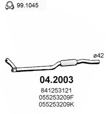 ASSO 04.2003 Предглушитель выхлопных газов для AUDI FOX (Ауди Фоx) ASSO 04.2003 Предглушитель выхлопных газов для AUDI FOX (Ауди Фоx)