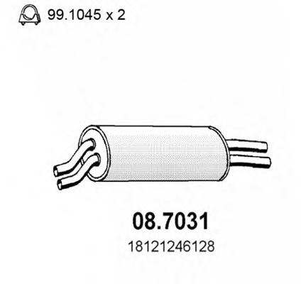 ASSO 08.7031 Глушитель выхлопных газов конечный для BMW 7 (Бмв 7) ASSO 08.7031 Глушитель выхлопных газов конечный для BMW 7 (Бмв 7)