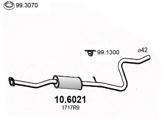 ASSO 10.6021 Средний глушитель выхлопных газов для CITROëN (Cитроëн) ASSO 10.6021 Средний глушитель выхлопных газов для CITROëN (Cитроëн)
