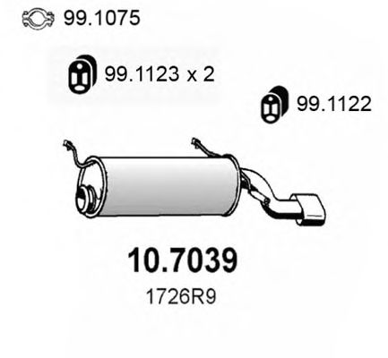 ASSO 10.7039 Глушитель выхлопных газов конечный для CITROëN (Cитроëн) ASSO 10.7039 Глушитель выхлопных газов конечный для CITROëN (Cитроëн)
