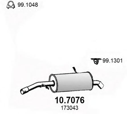 ASSO 10.7076 Глушитель выхлопных газов конечный для CITROëN (Cитроëн) ASSO 10.7076 Глушитель выхлопных газов конечный для CITROëN (Cитроëн)