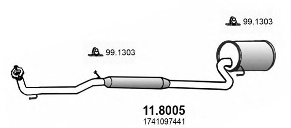 ASSO 11.8005 Средний конечный глушитель ОГ для DAIHATSU YRV (Дайхатсу Ърv) ASSO 11.8005 Средний конечный глушитель ОГ для DAIHATSU YRV (Дайхатсу Ърv)