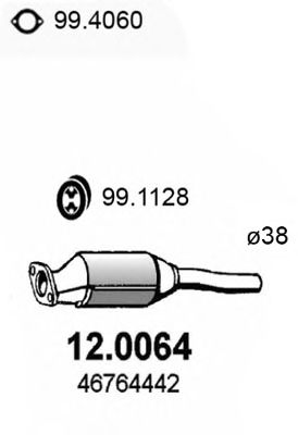 ASSO 12.0064 Катализатор для FIAT SEICENTO / 600 (Фиат Сэиcэнто / 600) ASSO 12.0064 Катализатор для FIAT SEICENTO / 600 (Фиат Сэиcэнто / 600)