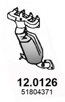 ASSO 12.0126 Катализатор для FIAT 500 (Фиат 500) ASSO 12.0126 Катализатор для FIAT 500 (Фиат 500)