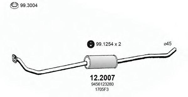 ASSO 12.2007 Предглушитель выхлопных газов для PEUGEOT EXPERT (Пежо Эxпэрт) ASSO 12.2007 Предглушитель выхлопных газов для PEUGEOT EXPERT (Пежо Эxпэрт)