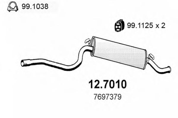 ASSO 12.7010 Глушитель выхлопных газов конечный для FIAT CINQUECENTO (Фиат Cинqуэcэнто) ASSO 12.7010 Глушитель выхлопных газов конечный для FIAT CINQUECENTO (Фиат Cинqуэcэнто)