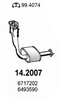 ASSO 14.2007 Предглушитель выхлопных газов для FORD (Форд) ASSO 14.2007 Предглушитель выхлопных газов для FORD (Форд)