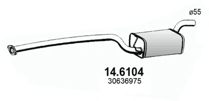ASSO 14.6104 Средний глушитель выхлопных газов для MAZDA 3 (Мазда 3) ASSO 14.6104 Средний глушитель выхлопных газов для MAZDA 3 (Мазда 3)