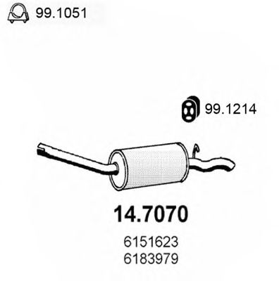 ASSO 14.7070 Глушитель выхлопных газов конечный для FORD SCORPIO I (Форд Скорпио 1) ASSO 14.7070 Глушитель выхлопных газов конечный для FORD SCORPIO I (Форд Скорпио 1)
