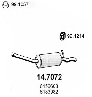 ASSO 14.7072 Глушитель выхлопных газов конечный для FORD SCORPIO I (Форд Скорпио 1) ASSO 14.7072 Глушитель выхлопных газов конечный для FORD SCORPIO I (Форд Скорпио 1)