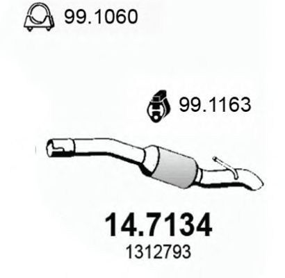 ASSO 14.7134 Глушитель выхлопных газов конечный для MAZDA 3 (Мазда 3) ASSO 14.7134 Глушитель выхлопных газов конечный для MAZDA 3 (Мазда 3)