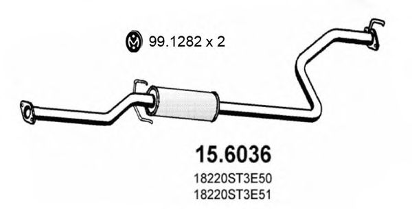 ASSO 15.6036 Средний глушитель выхлопных газов для HONDA CIVIC VI (Хонда Цивик 6) ASSO 15.6036 Средний глушитель выхлопных газов для HONDA CIVIC VI (Хонда Цивик 6)