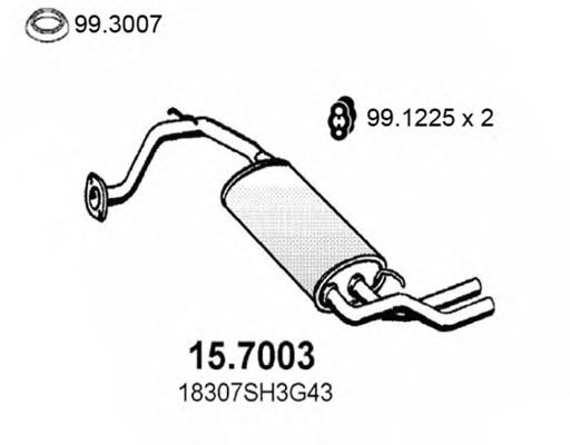 ASSO 15.7003 Глушитель выхлопных газов конечный для HONDA CRX II (Хонда Cрх 2) ASSO 15.7003 Глушитель выхлопных газов конечный для HONDA CRX II (Хонда Cрх 2)