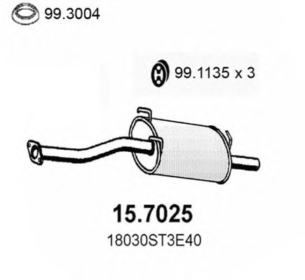 ASSO 15.7025 Глушитель выхлопных газов конечный для HONDA CIVIC VI (Хонда Цивик 6) ASSO 15.7025 Глушитель выхлопных газов конечный для HONDA CIVIC VI (Хонда Цивик 6)