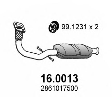 ASSO 16.0013 Катализатор для HYUNDAI LAVITA (Хендай Лаvита) ASSO 16.0013 Катализатор для HYUNDAI LAVITA (Хендай Лаvита)
