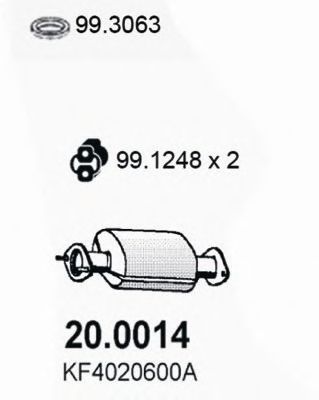 ASSO 20.0014 Катализатор для MAZDA 323 ASTINA V (Мазда 323 астина 5)