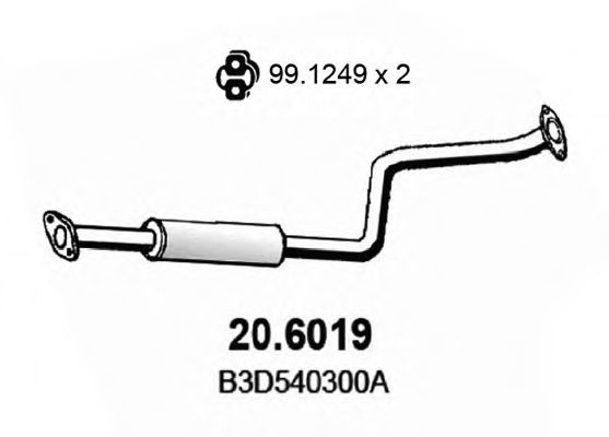 ASSO 20.6019 Средний глушитель выхлопных газов для MAZDA 323 F VI (Мазда 323 ф6) ASSO 20.6019 Средний глушитель выхлопных газов для MAZDA 323 F VI (Мазда 323 ф6)