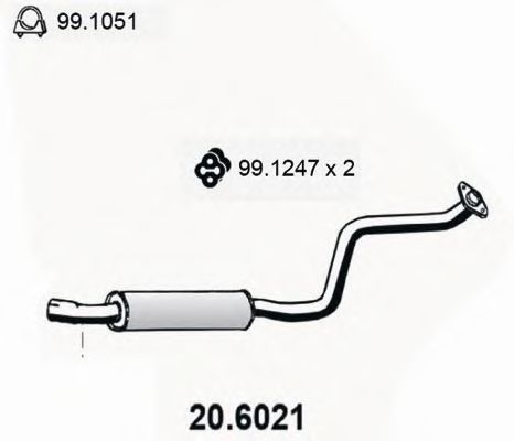 ASSO 20.6021 Средний глушитель выхлопных газов для MAZDA 323 F VI (Мазда 323 ф6) ASSO 20.6021 Средний глушитель выхлопных газов для MAZDA 323 F VI (Мазда 323 ф6)