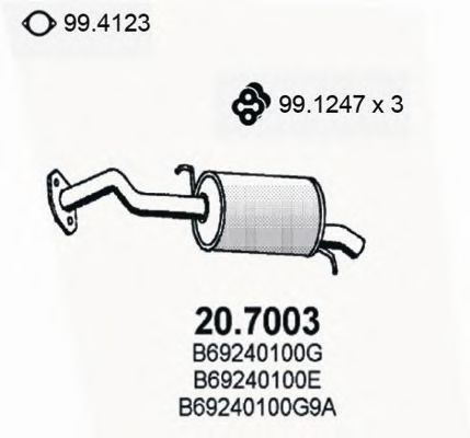 ASSO 20.7003 Глушитель выхлопных газов конечный для MAZDA (Мазда) ASSO 20.7003 Глушитель выхлопных газов конечный для MAZDA (Мазда)