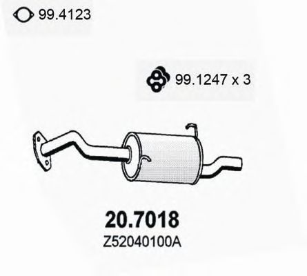 ASSO 20.7018 Глушитель выхлопных газов конечный для MAZDA FAMILIA V (Мазда Фамилиа v) ASSO 20.7018 Глушитель выхлопных газов конечный для MAZDA FAMILIA V (Мазда Фамилиа v)