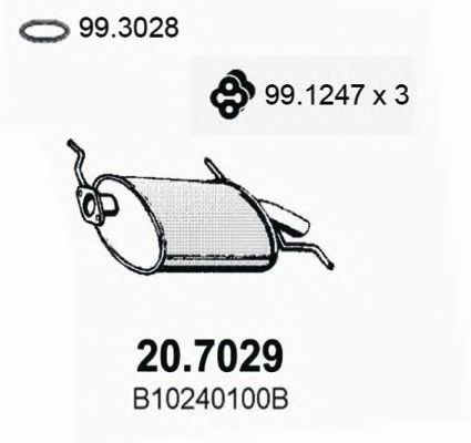 ASSO 20.7029 Глушитель выхлопных газов конечный для MAZDA (Мазда) ASSO 20.7029 Глушитель выхлопных газов конечный для MAZDA (Мазда)