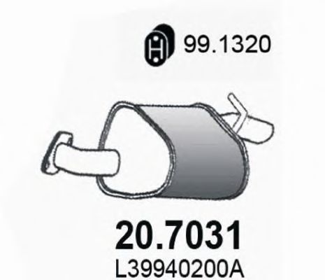 ASSO 20.7031 Глушитель выхлопных газов конечный для MAZDA ATENZA (Мазда Атэнза) ASSO 20.7031 Глушитель выхлопных газов конечный для MAZDA ATENZA (Мазда Атэнза)