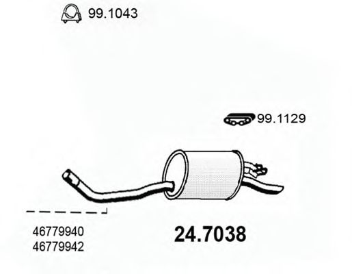ASSO 24.7038 Глушитель выхлопных газов конечный для LANCIA Y (Лансиа/лянча Ъ) ASSO 24.7038 Глушитель выхлопных газов конечный для LANCIA Y (Лансиа/лянча Ъ)