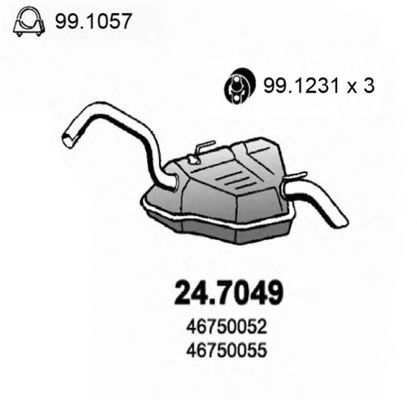 ASSO 24.7049 Глушитель выхлопных газов конечный для LANCIA LYBRA SW (Лансиа/лянча Либра св) ASSO 24.7049 Глушитель выхлопных газов конечный для LANCIA LYBRA SW (Лансиа/лянча Либра св)