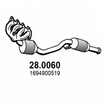 ASSO 28.0060 Катализатор для MERCEDES-BENZ B-CLASS (Мэрcэдэс-бэнз Б класс) ASSO 28.0060 Катализатор для MERCEDES-BENZ B-CLASS (Мэрcэдэс-бэнз Б класс)