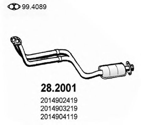 ASSO 28.2001 Предглушитель выхлопных газов для MERCEDESBENZ (Мерседес бенц) ASSO 28.2001 Предглушитель выхлопных газов для MERCEDESBENZ (Мерседес бенц)