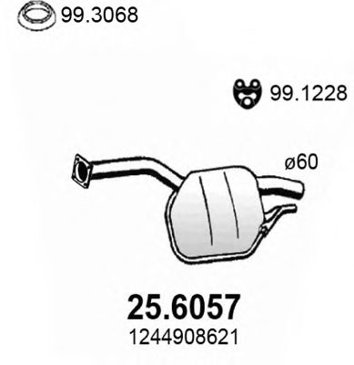 ASSO 28.6057 Средний глушитель выхлопных газов для MERCEDESBENZ (Мерседес бенц) ASSO 28.6057 Средний глушитель выхлопных газов для MERCEDESBENZ (Мерседес бенц)