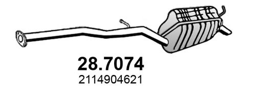 ASSO 28.7074 Глушитель выхлопных газов конечный для CHRYSLER 300 C (Крайслер 300 с) ASSO 28.7074 Глушитель выхлопных газов конечный для CHRYSLER 300 C (Крайслер 300 с)