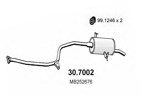 ASSO 30.7002 Глушитель выхлопных газов конечный для MITSUBISHI COLT II (Митсубиши/митсубиси Cолт 2) ASSO 30.7002 Глушитель выхлопных газов конечный для MITSUBISHI COLT II (Митсубиши/митсубиси Cолт 2)
