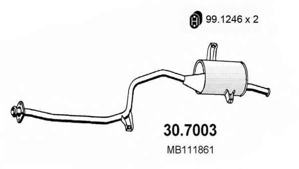 ASSO 30.7003 Глушитель выхлопных газов конечный для MITSUBISHI COLT I (Митсубиши/митсубиси Cолт и) ASSO 30.7003 Глушитель выхлопных газов конечный для MITSUBISHI COLT I (Митсубиши/митсубиси Cолт и)